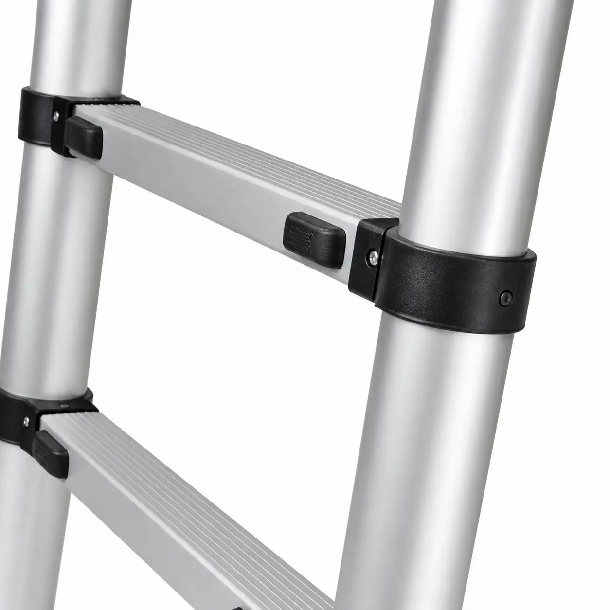 Close-up of a telescopic ladder rung locking mechanism Image