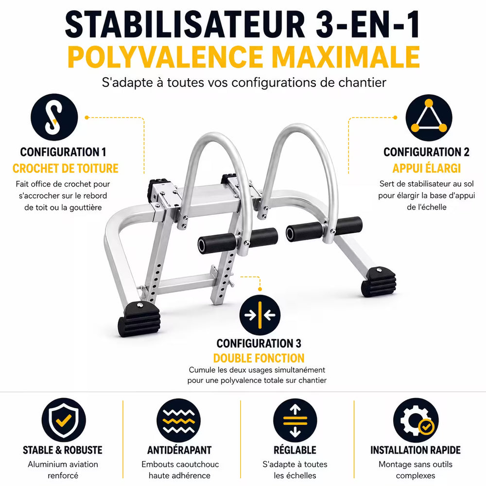 2-in-1 Stabiliser Telescopic Ladder — photo 2