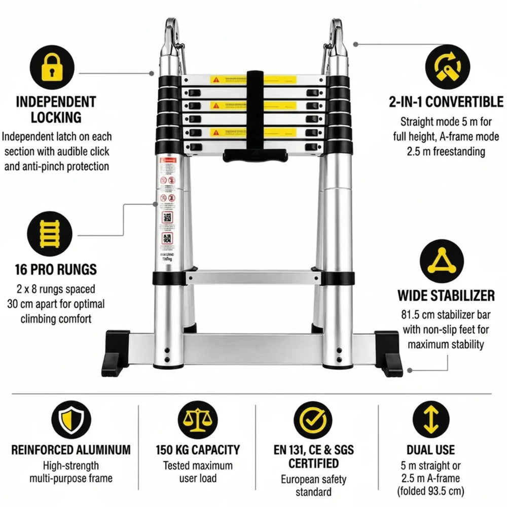 Multi-Purpose Telescopic Ladder 5m — photo 4