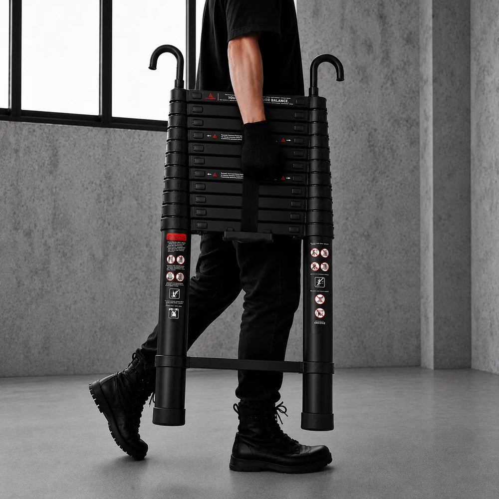 Telescopic Ladder 5m Black — photo 5