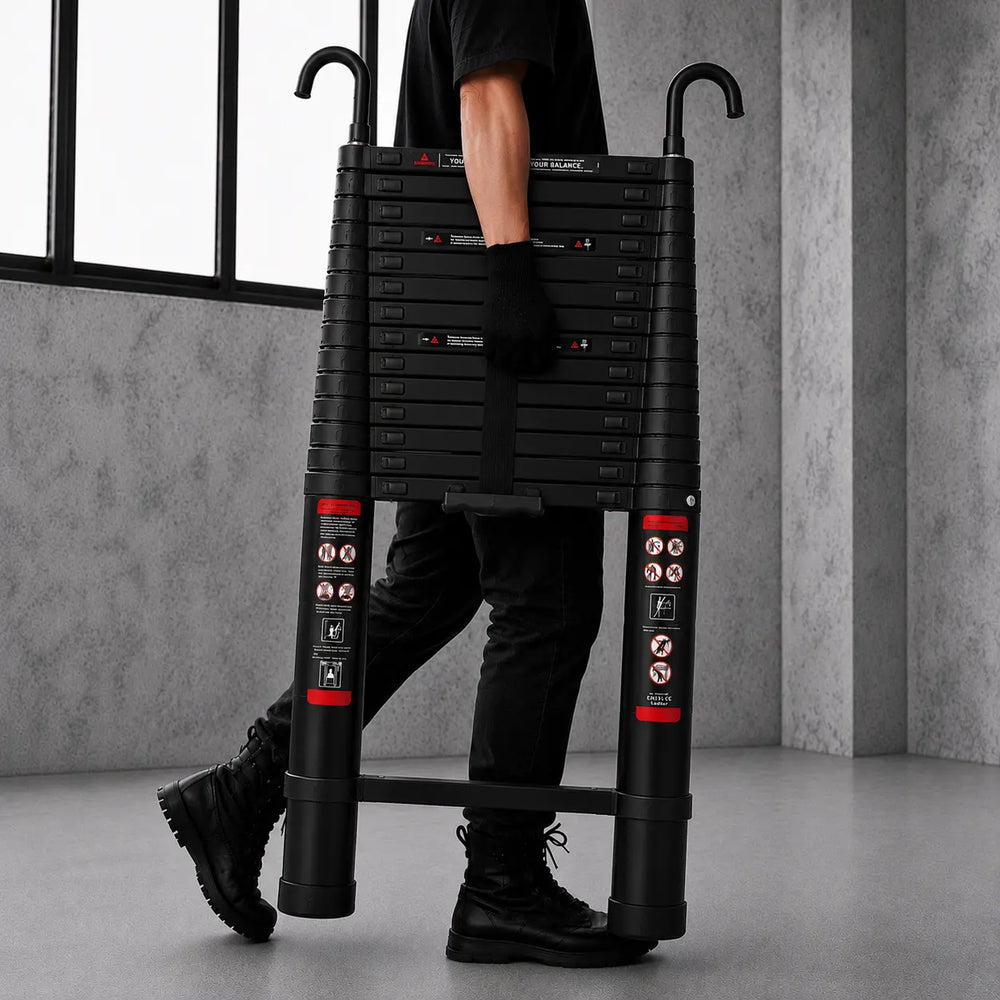 Telescopic Ladder 6,2m Black — photo 5